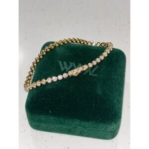 Women’s Moissanite Tennis Bracelet Bezel Set Gold Plated Luxury Jewelry